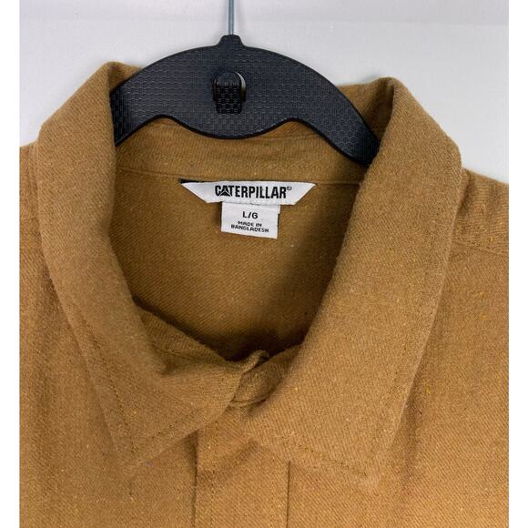 Caterpillar Brown Button Up Long Sleeve Utility Work Shirt Size Large - Picture 3 of 8